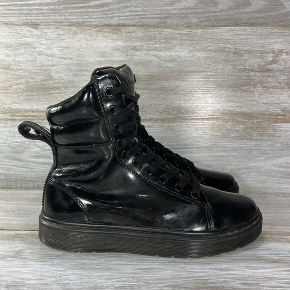 Dr. Martens Women’s Fade Pony Paten Lamper Italian Hair On Leather Boots Size 7 - Picture 4 of 13